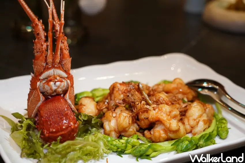 ▲「新北北海溫泉洲際酒店」中餐廳海味料理「三蔥爆炒龍蝦球」。(攝影:楊婷雅)