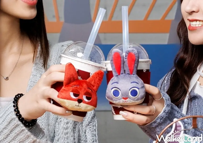 ▲尼克與茱蒂奶昔登場,搭配限量造型毛絨杯套只送不賣。