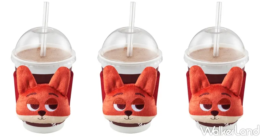 ▲尼克與茱蒂造型奶昔,購買即贈對應角色毛絨杯套。