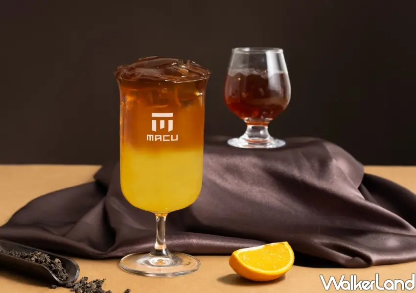 ▲麻古茶坊「粉粿橙香紅萱」中南部75元，清爽果茶推薦。