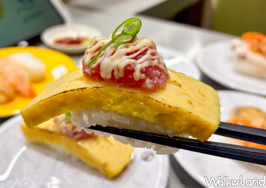 ▲一条通壽司新品「炙燒沙拉玉子鮪魚泥」超大份量60元。