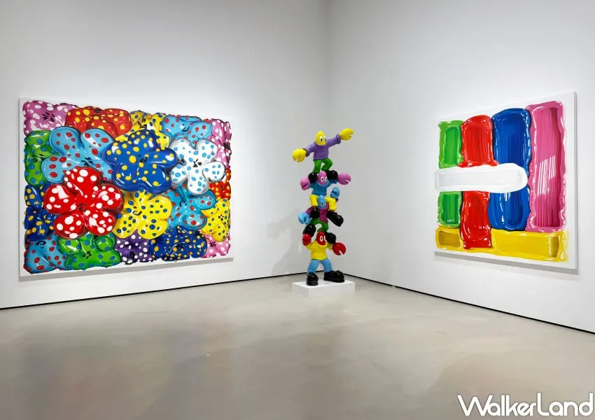 ▲台北免費展覽！普普大師菲利普・考爾伯特標誌性龍蝦展出，超大幅繪畫超吸睛。(攝影：鄭亦庭)