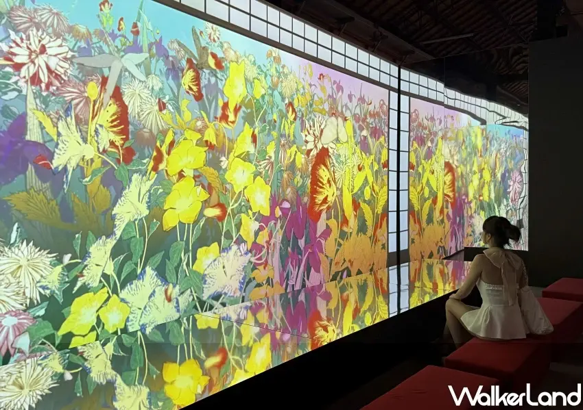 ▲《會動的浮世繪展》於12/24在高雄駁二藝術特區展出,京都氛圍沈浸式展區必拍,照片為台北松菸站展場圖。(攝影:鄭亦庭)