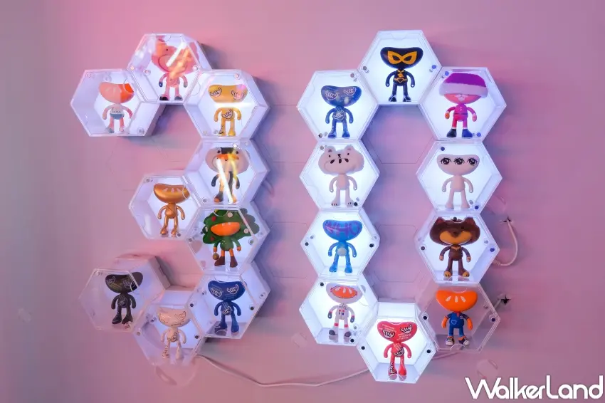 ▲小橘人歷代造型牆首度公開,展現品牌30年進化與挑戰基因。(攝影:張人尹)