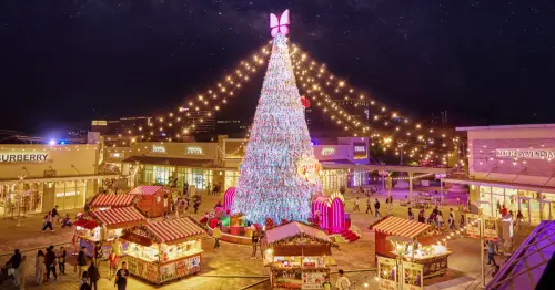 桃園人逛聖誕市集！華泰名品城聖誕村飄雪了，20米聖誕樹、37攤聖誕市集逛。