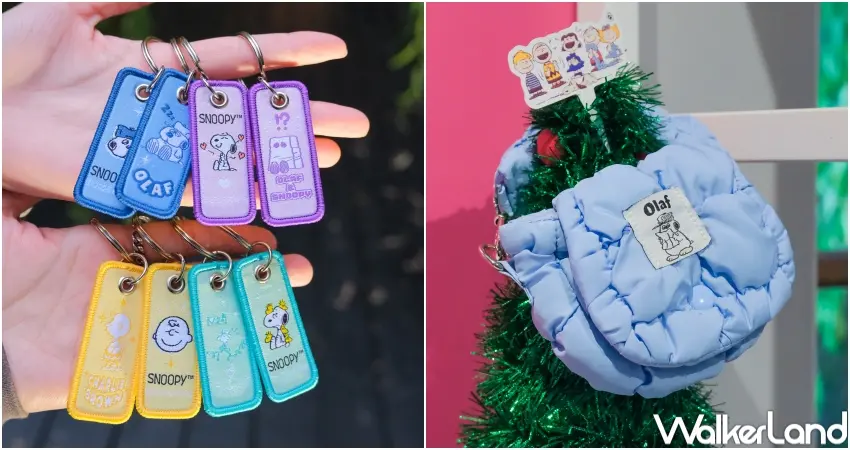 ▲史努比75週年快閃周邊，歐拉夫雲朵零錢包等必買。（攝影：張人尹）