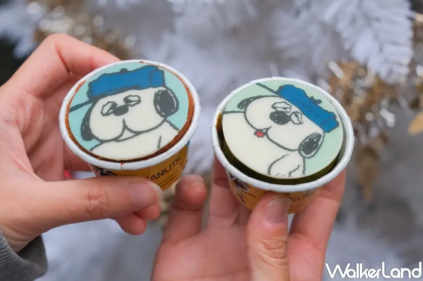 ▲史努比主題快閃輕食店，供應奧勒夫杯子蛋糕。（攝影：張人尹）