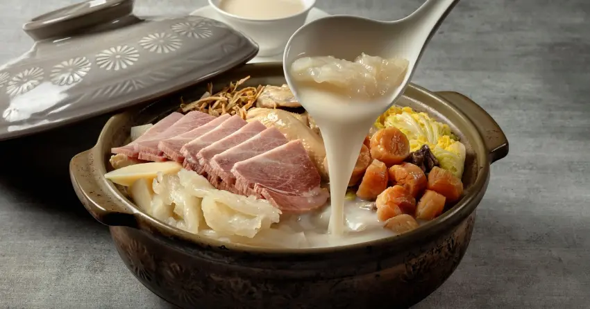 冬季火鍋開吃！花膠什錦砂鍋以食材與時間建構風味層次，北馥樓演繹老上海韻味。