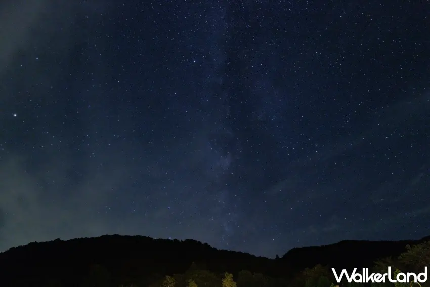 ▲高原上的星空清晰可見。(蒜山香草花園提供)