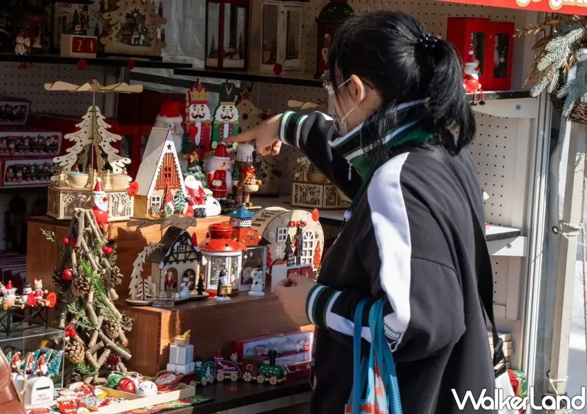▲德國商品Ｘ聖誕市集攤位營造歐洲聖誕氛圍感。