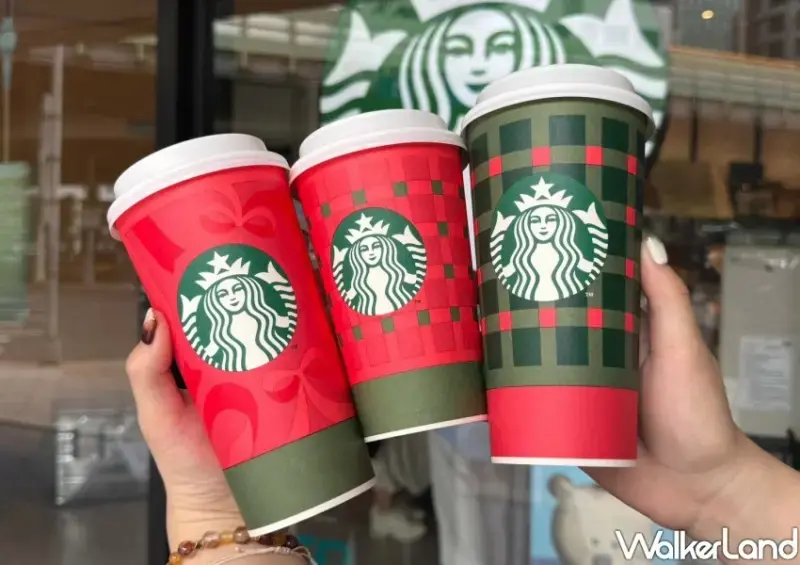 ▲星巴克買一送一要先朝聖喝耶誕限定「太妃核果風味那堤」。(攝影：鄭雅之)
