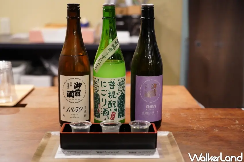 ▲只需花費300日圓，即可品嚐三款清酒。（攝影：楊婷雅）