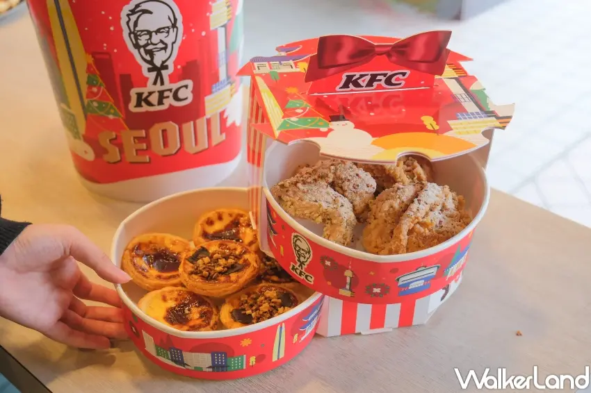 ▲肯德基K-XMAS聖誕巨大桶，12/2起帶來今年冬天的首爾篇初雪。（攝影：張人尹）