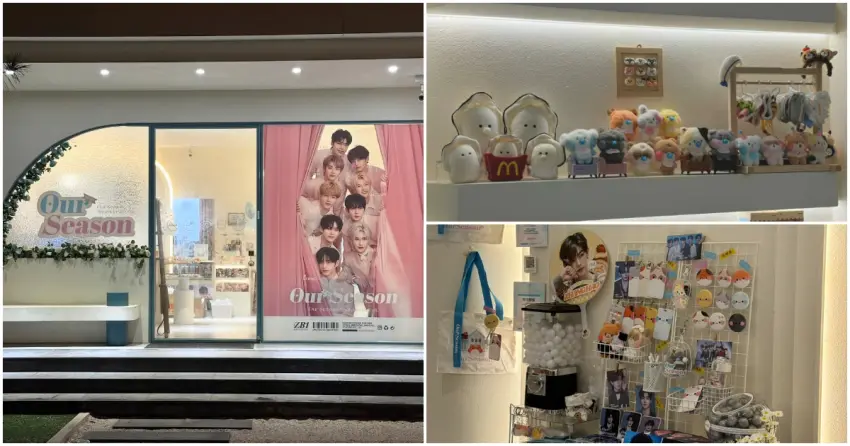 ▲與你咖啡不定期舉辦生咖應援活動，粉絲以海報、娃娃與多款小物自行佈置，營造出完整主題氛圍。