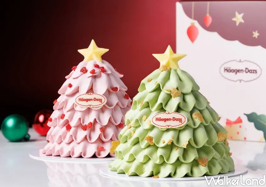▲哈根達斯點點星願,以戚風蛋糕與濃醇冰淇淋打造聖誕樹造型。