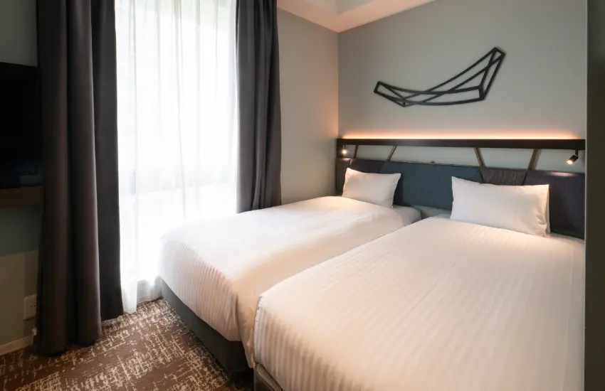 ▲提供多元房型，其中最多的就是雙人房，但客房坪數較小。