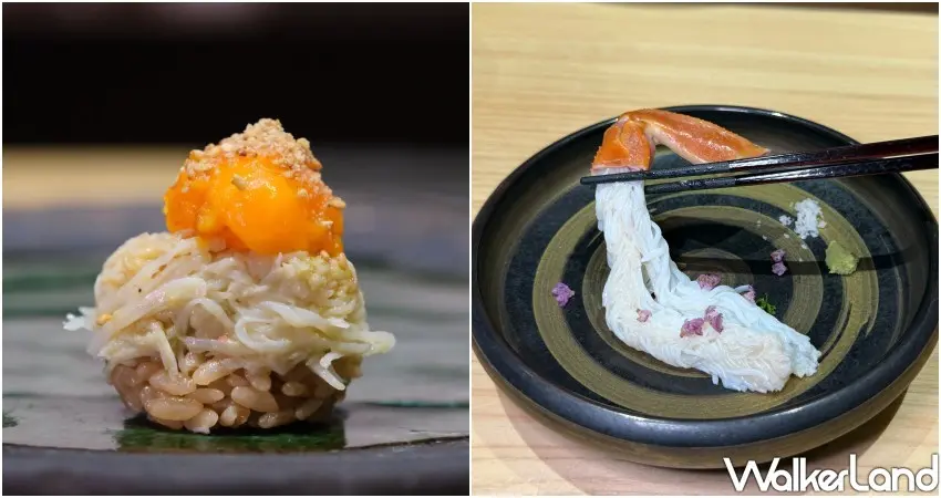 ▲鮨冶吉蟹宴每週四限定,整套餐點共有17道,有松葉蟹腳赤身、松葉蟹舒肥蛋握等蟹料理。(攝影:編輯 鄭雅之)