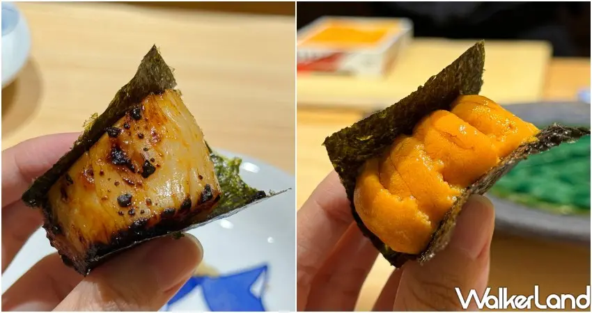 ▲鮨冶吉選用高品質的干貝、海膽入料。(攝影:編輯 鄭雅之)