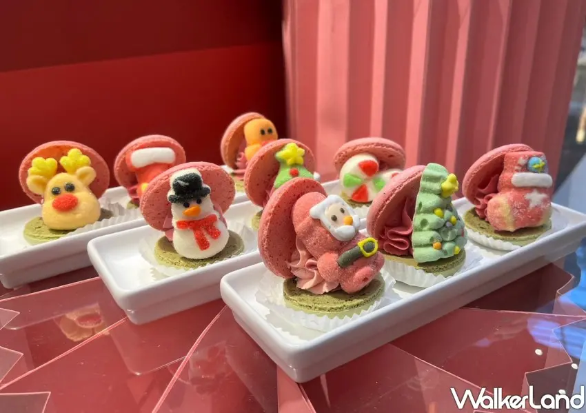 ▲大江購物中心聖誕市集「花甜」繽紛胖卡龍。