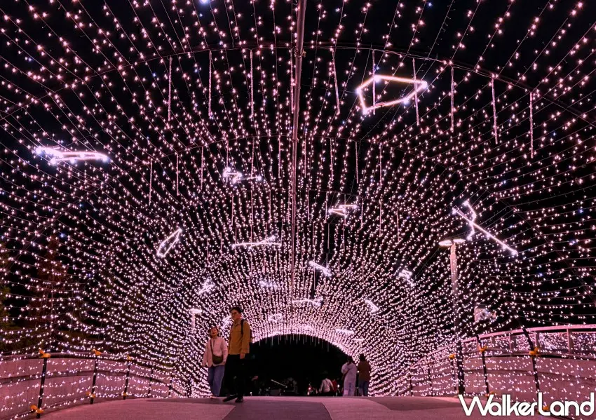 ▲心中山線型公園有超浪漫的粉色光廊免費拍。(攝影:編輯 鄭雅之)