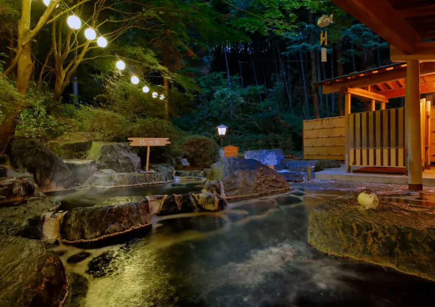 ▲東北溫泉飯店推薦！雨情之宿 新蔦 在竹林裡泡湯超愜意，福島磐城湯本溫泉、一泊二食一次看。