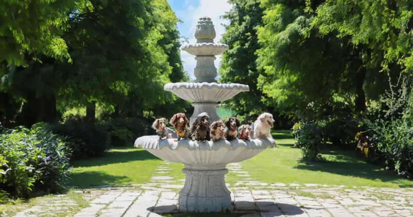 ▲覓秘・午憩的噴水池與綠意盎然的林蔭步道,是旅人最愛取景的打卡角落,許多飼主也會在此替毛孩留下可愛合影。