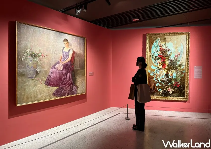 ▲台北維也納美景宮百年花繪名作展展出涵蓋6大藝術風格。(攝影：鄭亦庭)