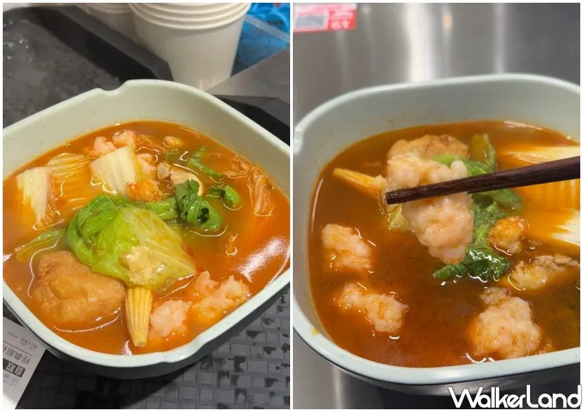 ▲板橋海底撈麻辣燙「易歡美麻辣燙」配料自由夾取，秤重計算。(攝影：編輯 鄭雅之)