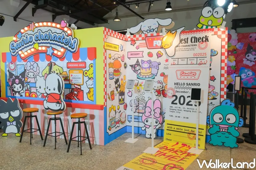 ▲三麗鷗明星派對,美式快餐店打卡點、還有互動遊戲區。(攝影:張人尹)