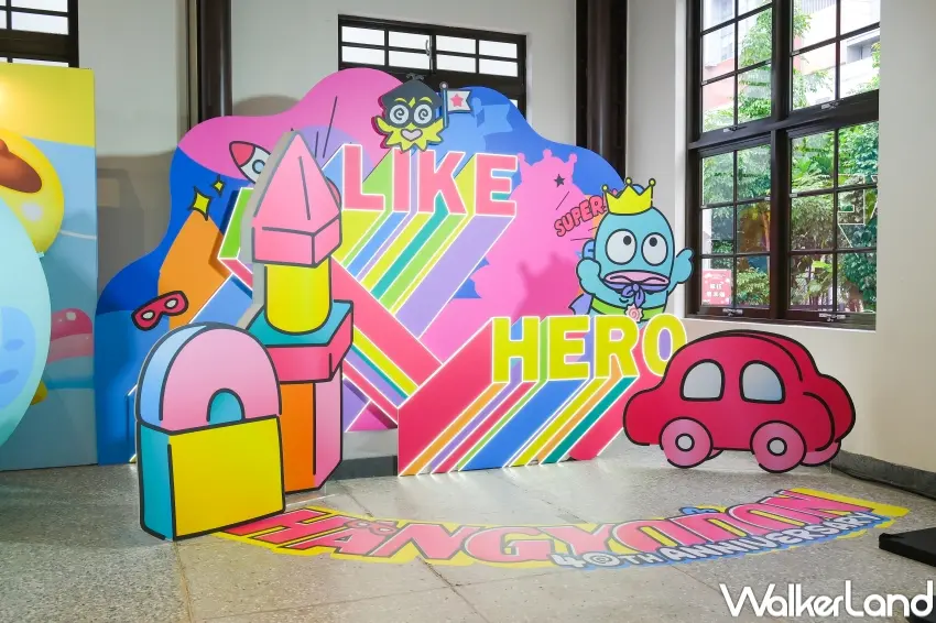 ▲三麗鷗五大展區夢幻呈現,人魚漢頓化身小小英雄。(攝影:張人尹)