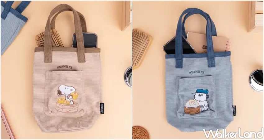 ▲港式短T與購物袋在史努比花生飲茶快閃店 實用又充滿可愛設計。