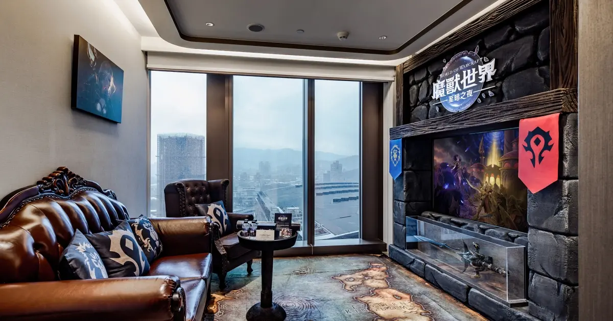 台北漢來「魔獸世界沉浸式主題房」全球唯一客製「黑暗帝國主機」，鐵粉必衝。