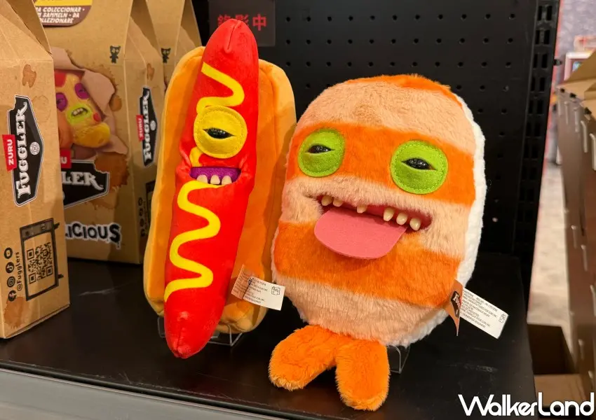 ▲放克牙寶周邊有海綿寶寶聯名款、熱狗炸蝦款等經典。(攝影:編輯 鄭雅之)
