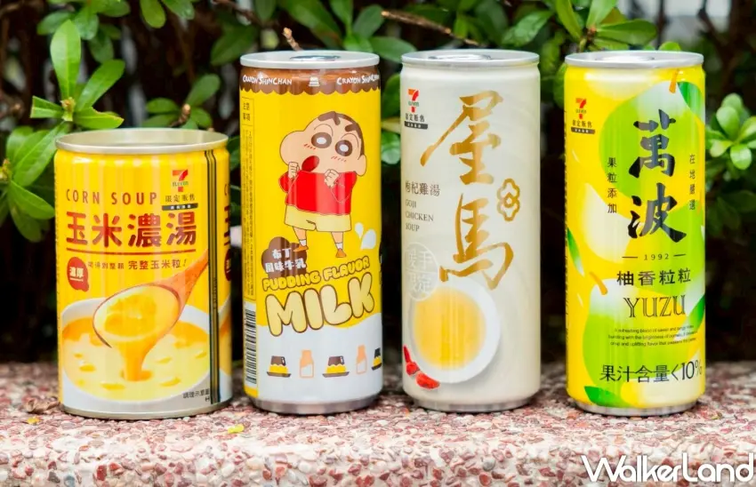 ▲7-ELEVEN 加碼推出萬波柚香粒粒、蠟筆小新牛乳等話題熱罐新品。