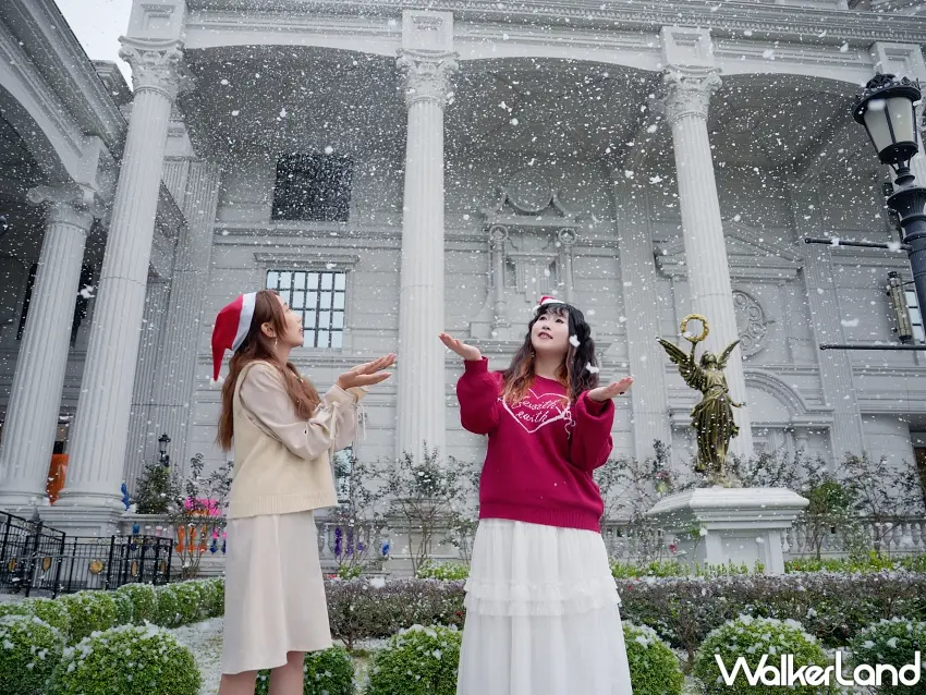 ▲佐登妮絲城堡打造南臺灣最大人造雪景,即日起至2026年2月22日每週末浪漫飄雪,讓遊客彷彿置身歐洲冬日仙境