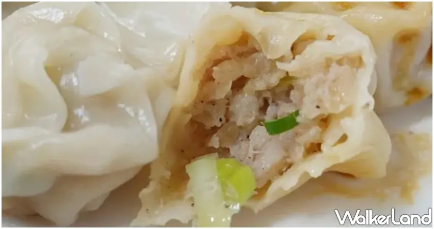 ▲「向上水餃」內餡由豬絞肉、高麗菜、蔥花和胡椒調製而成。(攝影:楊婷雅)