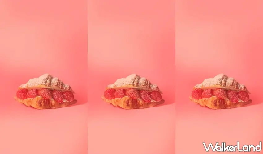 ▲「草莓奶霜可頌」擁有層層酥脆的餅皮,夾入濃郁奶霜與新鮮草莓,是口感豐富的冬季限定美味。