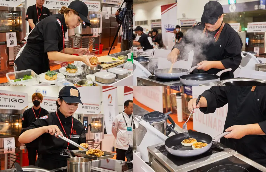 ▲美國稻米創意米漢堡早午餐挑戰賽,賽事參加者烹飪的畫面