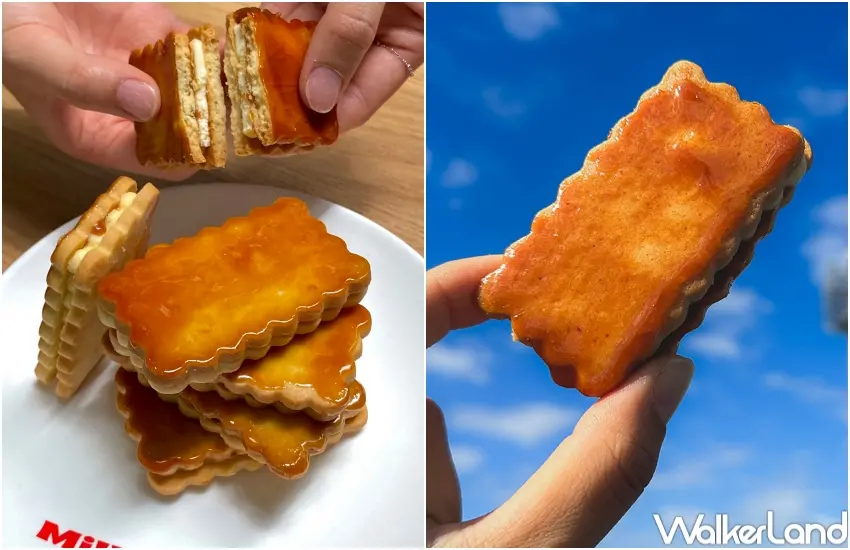 ▲粉絲試試冷凍「MilkyShop焦糖奶油夾心餅」,內餡像冰淇淋的豐富層次感是追劇首選。