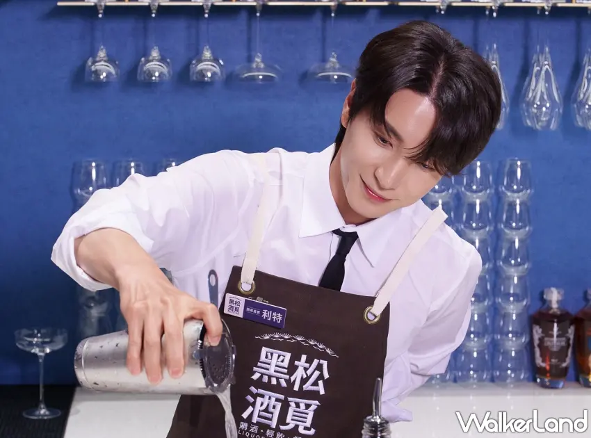 ▲SUPER JUNIOR利特驚喜現身「黑松酒覓」門市開幕活動,化身一日調酒師,為台粉調製專屬調酒