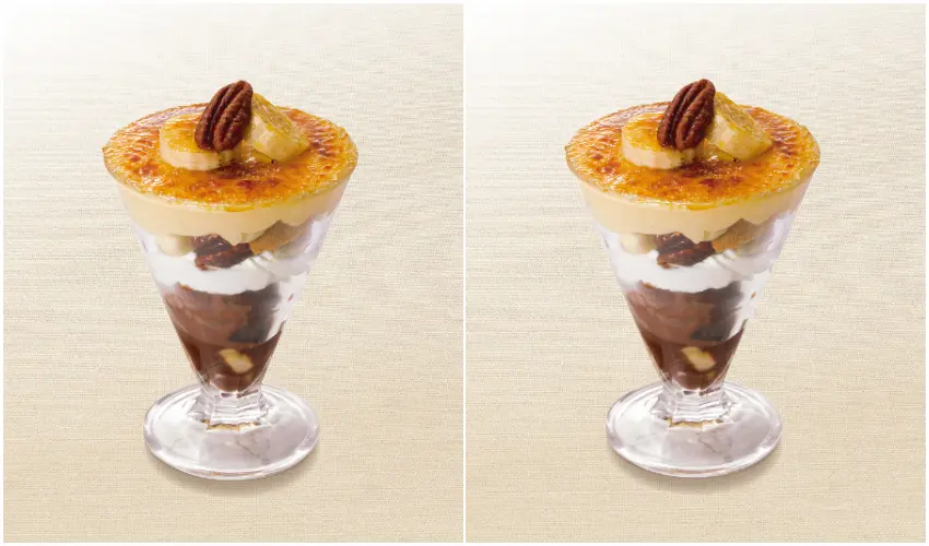 ▲巧克力冰淇淋、鹹焦糖冰淇淋,表面還有香脆焦糖化的香蕉和堅果。