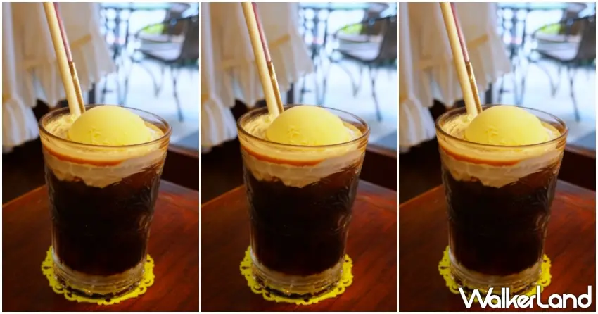 ▲「中非咖啡」充滿懷舊情懷的漂浮冰咖啡。（攝影：楊婷雅）