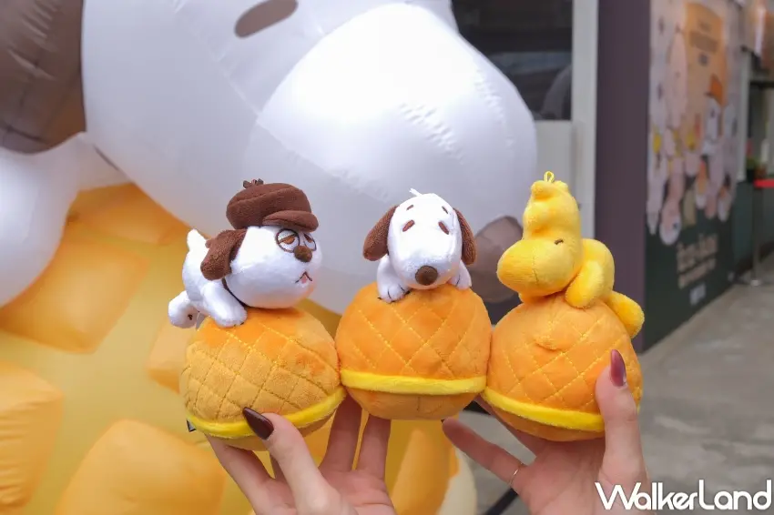 ▲史努比港式飲茶快閃店在華山登場,有菠蘿油史努比氣偶和史努比雞蛋仔等上百款周邊(攝影:張人尹)。
