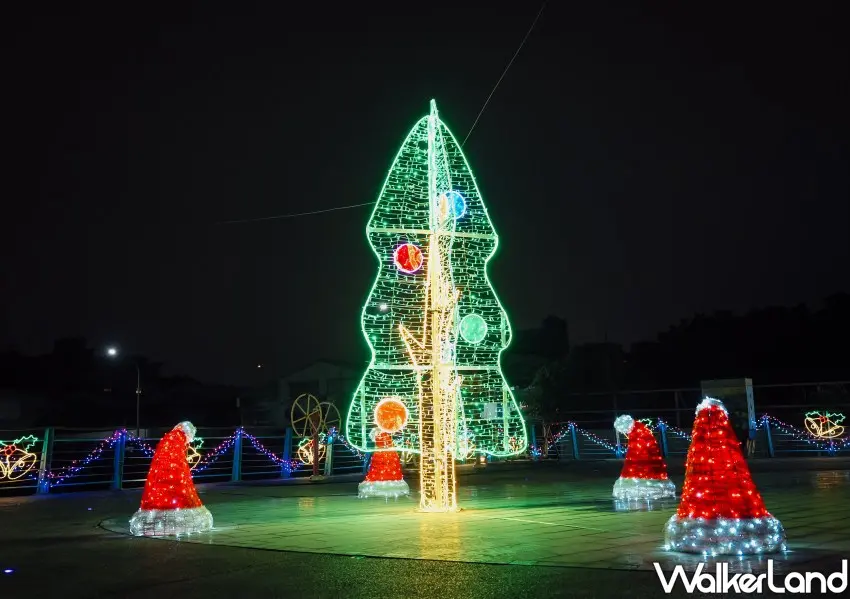 ▲新莊中港大排、蘆洲鴨母港溝聖誕燈飾。