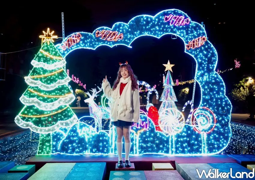 ▲新莊中港大排聖誕打卡裝置免費拍。