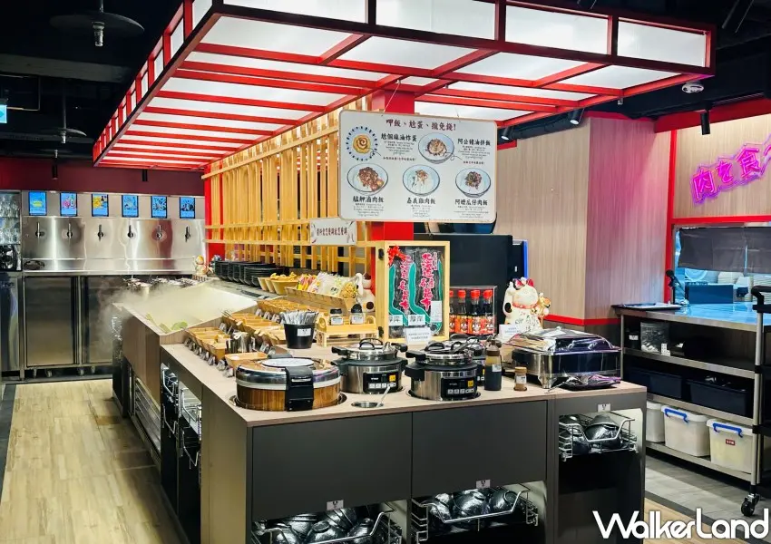 ▲肉之間大盤肉幸福鍋物歡樂吧準備近70款配料、火鍋料、蔬菜與台式小吃通通吃到飽。