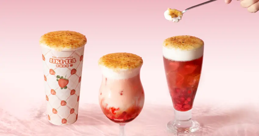 烤糖奶蓋尬草莓！老賴茶棧 烤糖奶蓋草莓新品，張員瑛打卡老賴烤糖系列必喝。