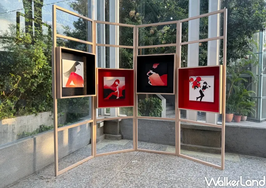 ▲圓山站免費展覽就在百年古蹟裡,森林系玻璃屋、黑紅復古風作品免費拍。(攝影:鄭亦庭)