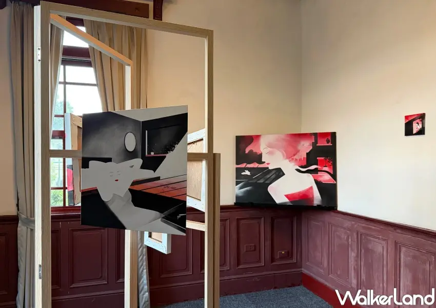 ▲BONi個展《遊 Asobi》在圓山別邸2層樓建築空間中展出。(攝影:鄭亦庭)