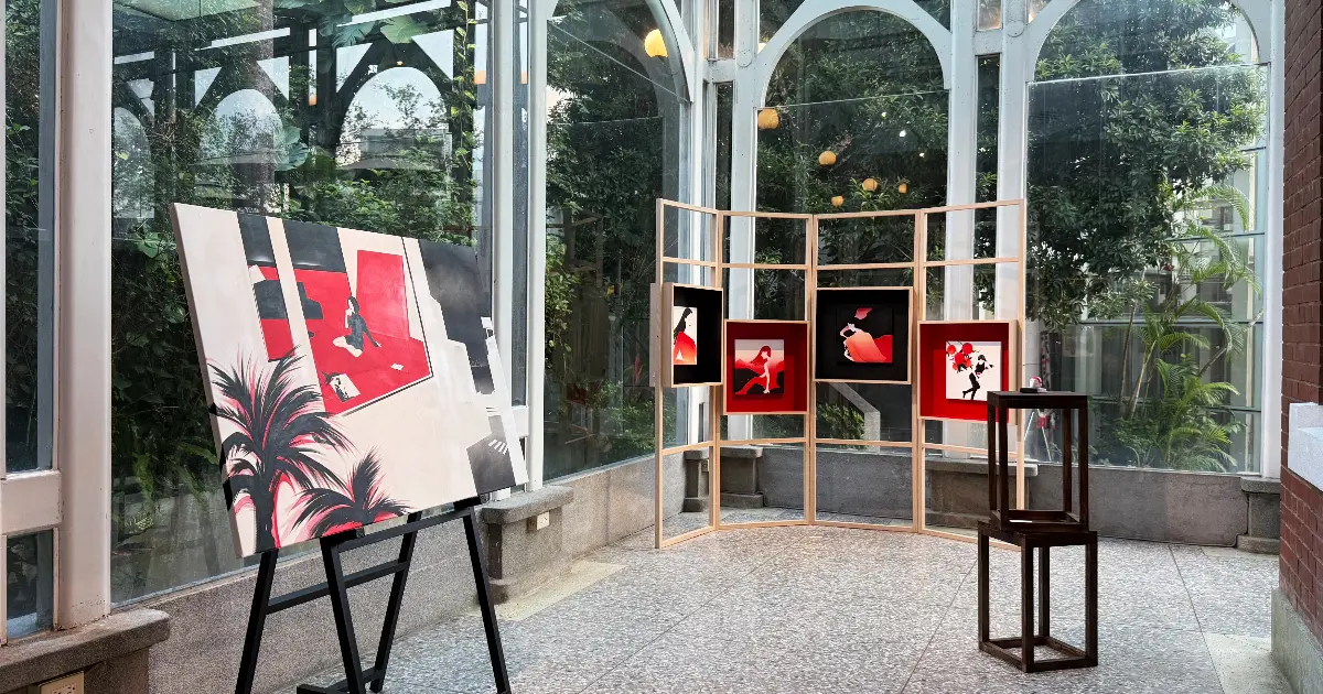 圓山站免費展覽！百年古蹟圓山別邸BONi個展免費拍，玻璃屋復古畫作一次看。